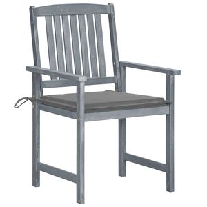 Set di Sedie da Giardino Grigie 8 Pezzi, Mobili da Esterno in Legno Stile Tradizionale, Gambe Affusolate Resistenti per Uso su Pavimenti Duri - Product Image 3