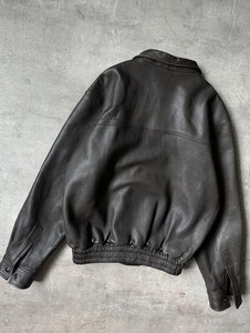 Chaqueta bomber de cuero genuino de vaca para hombre, con parte inferior elástica, diseño personalizado, calidad de exportación de fábrica, ajuste clásico premium. - Product Image 5