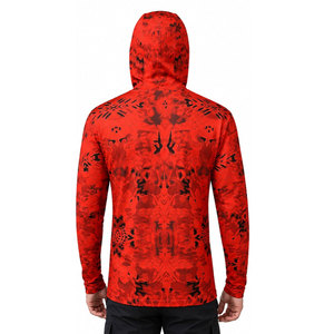 Custom Logo UPF 50+ Men's Long Sleeve Fishing Shirts With Mask UV Sun Protection Neck Gaiter Lightweight Fishing Leisure Tops - Product Image 3