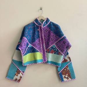Indian Handmade <b>Kantha</b> Quilted Cotton <b>Jacket</b> For Women Patchwork Boho <b>Jacket</b> - Product Image 1