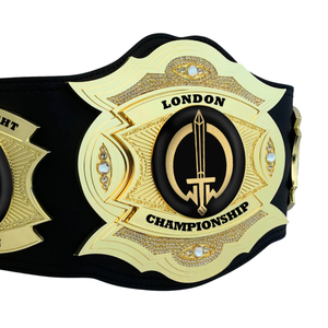 Cinturón de Campeonato de Peso Medio de Londres con Diseño de Espada y Detalles en Oro, Cinturón de Título de Cuero Personalizable de Primera Calidad - Product Image 2