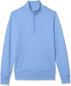 Femmes à manches longues léger polaire quart Zip sweats avec poche avant col montant hiver hauts à la mode en gros - Product Image 4