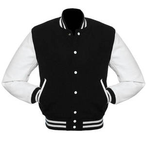 Blouson universitaire unisexe personnalisé en mélange de laine, avec coutures durables, capuche et design patchwork pour la personnalisation de la marque - Product Image 1