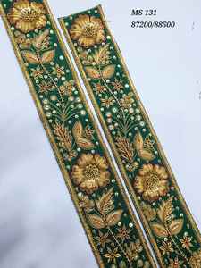 <b>Sequin</b> Lace Trim <b>Gold</b> Border Embroidery Eco-Friendly GUIPURE <b>Fabric</b> A-Grade Quality Deals in Wholesale - Product Image 3
