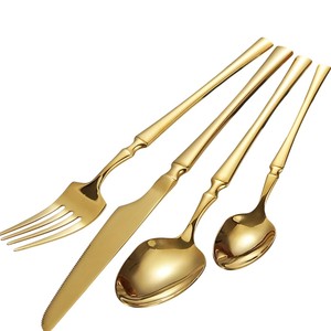 Luxury Gold Stainless Steel <b>Cutlery</b> <b>Set</b> Mirror Polished Flatware Dining Tableware Utensils <b>Set</b> for Home Kitchen and Hotel Use - Product Image 1