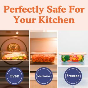 Paquete de 4 Recipientes de Vidrio No Tóxicos para Almacenamiento de Alimentos con Tapas, Libres de Plástico y Herméticos, en Varios Tamaños (12, 21, 32 Onzas) para Preparación de Comidas - Product Image 5