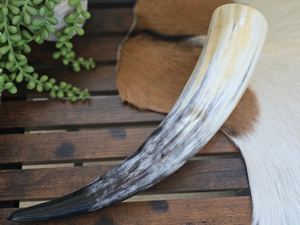 High Quality Handmade Organic Material Viking Horn <b>Beer</b> Drinking Reusable Nordic Marble Pattern Real Touch Gift Box Craft India - Product Image 1