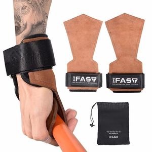 Men and Women's Non-Slip Cowhide Padded Workout <b>Gloves</b> Weight Lifting <b>Grips</b> <b>with</b> Wrist Straps for Deadlift Fitness <b>Gloves</b> - Product Image 1