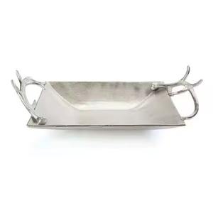 Bandeja de Metal de Lujo para Chocolate, Plato Decorativo de Acero Inoxidable para Servir Dulces, Frutos Secos, Decoración de Mesa para el Hogar - Product Image 1