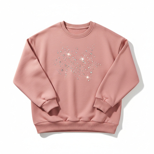 เสื้อสเวตเชิ้ตผู้หญิงสำหรับฤดูหนาว ประดับด้วยคริสตัล ดีไซน์ทันสมัย พร้อมโลโก้ด้านหน้า สามารถปรับแต่งได้ คุณภาพสูง - Product Image 1