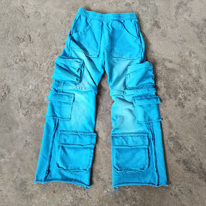 Pantalones Cargo Vintage Convertibles para Hombre, con Múltiples Bolsillos, Estilo Urbano Informal, 100% Algodón, Corte Recto y Holgado - Product Image 1