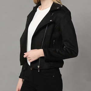 Best Selling Women's <b>Suede</b> Leather <b>Jacket</b> Custom Logo Breathable High Quality <b>Suede</b> Plain Dyed Leather <b>Jackets</b> - Product Image 6