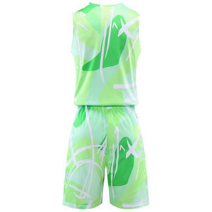 Maillot et short d'équipe de basketball réversibles personnalisés, avec logo, nom, numéro, impression par sublimation, broderie 3D, 100% polyester - Product Image 4