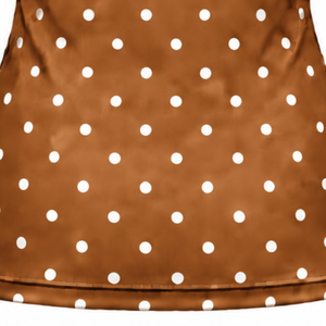 <b>Brown</b> Polka Dot <b>Women</b> Mock Neck Short Sleeve T Shirt Slim Fit Stretch Casual Printed <b>Top</b> Fashion Summer Apparel Wholesale - Product Image 6