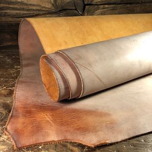 Peau de vache italienne de haute qualité en cuir de traction tanné végétal véritable pour chaussures habillées ceintures bagages motif de grain fini - Product Image 1