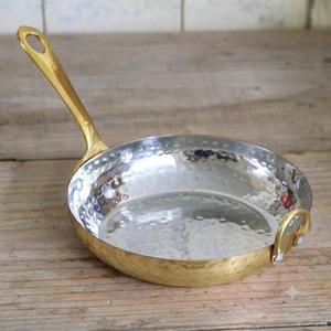 Cast Iron Handle Brass Metal Fry <b>Pan</b> Silver And Gold Polish For Home Kitchen Cookware Stovetop Cooking <b>Pan</b> Frying <b>Pan</b> - Product Image 5