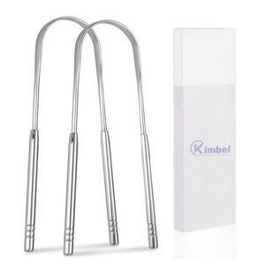 Grattoir à langue en acier inoxydable en forme de U avec poignée confortable, outil de nettoyage buccal réutilisable pour l'hygiène quotidienne, nettoyeur de langue - Product Image 4
