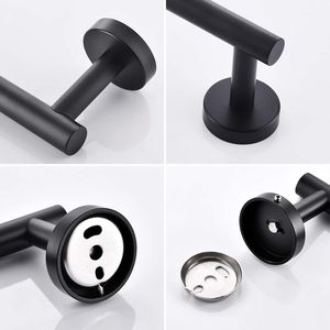 Set di 4 Accessori per Bagno in Acciaio Inox Nero Opaco, Include Portasciugamani e Portaoggetti - Product Image 3