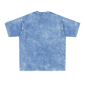 T-shirt personnalisé délavé à l'acide, col rond, 100 % coton, coupe ample classique, streetwear décontracté pour homme, en promotion - Product Image 2
