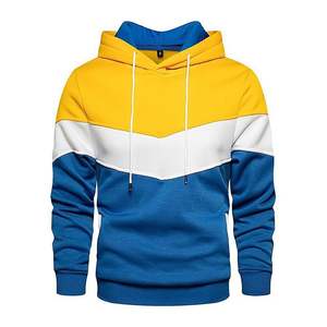 Nueva Sudadera con Capucha de Manga Larga para Hombre, 100% Algodón, Ropa Deportiva Informal de Invierno y Otoño, Estampado de Patchwork, Forro Polar - Product Image 5
