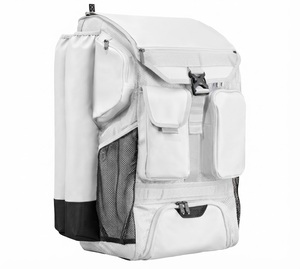 Sac à dos de sport en nylon blanc 50-70L avec poches latérales en mesh et compartiment avant - Product Image 1