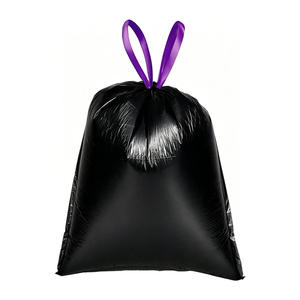Sacs poubelles à cordon de serrage, ménagers, portables, épaissis, lot économique, auto-scellants, en HDPE, jetables - Product Image 1