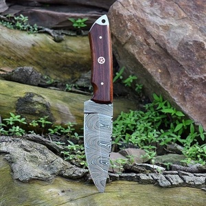 Premium Handmade Fixed Blade Hunting Knife Damascus Steel Wood Handle <b>Leather</b> Sheath Camping Knife 3-Year Warranty Customizable - Product Image 4
