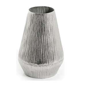 Vase à fleurs ovale en aluminium moderne pour la maison, finition ciselée fumée, écologique, décoration de mariage, vase de table, salon, best-seller - Product Image 1