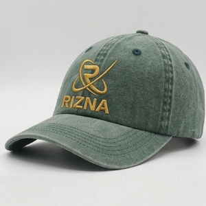 Gorra de Béisbol RIZNA de Mezclilla Twill, 6 Paneles, Ajustable, Unisex, Estilo Casual Vintage, Lavada, con Logotipo Bordado en 3D en el Panel Frontal, Azul, Algodón, Metal - Product Image 4