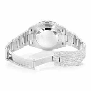 Luxury Fully Iced Out Moissanite <b>Quartz</b> <b>Watch</b> Yellow Gold for 40mm Business Glass Dial - Product Image 2