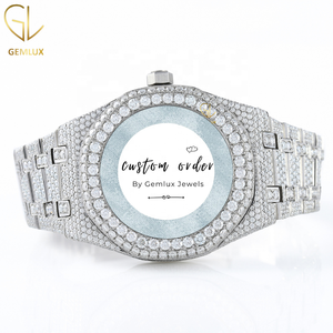 Nouvelle Arrivée Montre Homme D VVS Moissanite Diamant Entièrement Sertie Cadran Squelette Date Automatique Hip Hop Passe le Testeur de Diamant - Product Image 2