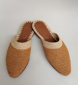 Chaussures en raphia naturel, Pantoufles en raphia pour femmes, Pantoufles en raphia faites à la main, Sandales d'été, Mules en raphia, Raphia marocain - Product Image 1