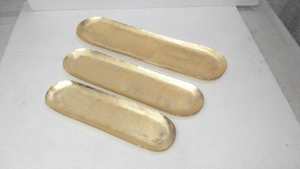 Juego de bandejas de servir vintage de metal, bandejas decorativas redondas de hierro con asas para mesa de café, cocina, comedor, restaurante. - Product Image 2