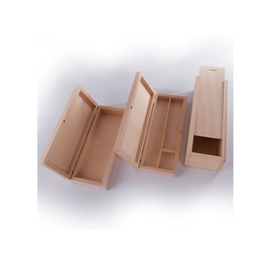 Handmade Multifunctional Design Wood <b>Pen</b> Pencil <b>Box</b> For School Kids Stationary storage Crafts In Wholesale Price - Product Image 1