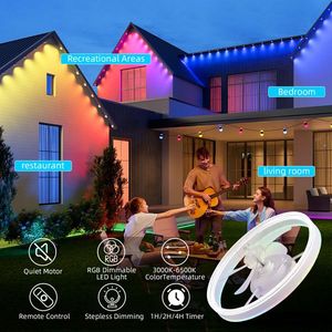 Ventilatore da Soffitto LED da 19,7 Pollici con Luci RGB, Sei Velocità Regolabili, Rotazione Positiva e Negativa, Tre Temperature - Product Image 5