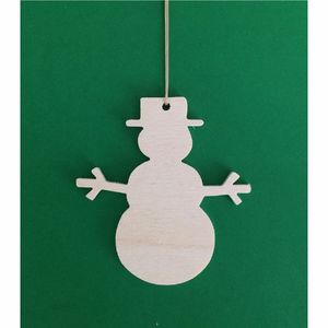 Etiquetas Colgantes de Madera Pintables con Forma de Muñeco de Nieve |   Kit de Manualidades Navideñas para Niños |   Adornos de Madera Natural en Blanco para Decoración Navideña - Product Image 1