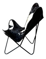 Fauteuil papillon en cuir de qualité supérieure avec structure pliable et soutien relaxant pour la chambre, le salon et les coins de bureau