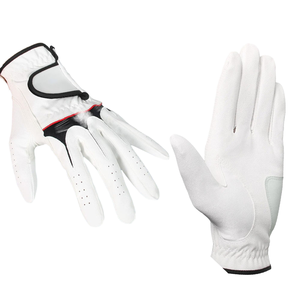 Gants de golf blancs en cuir véritable, antidérapants, respirants, unisexes, avec fermeture auto-agrippante, gants de sport - Product Image 1