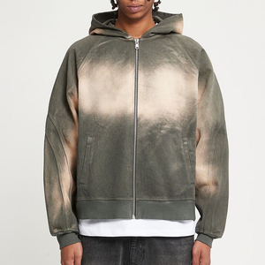 Sweat à capuche vintage 100 % coton de haute qualité pour homme, effet vieilli et délavé à l'acide, poids lourd - Product Image 6