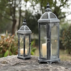 Lanternes de bougies suspendues en métal, chandeliers très décoratives, porte-bougie avec verre trempé, pour jardin et Patio - Product Image 6