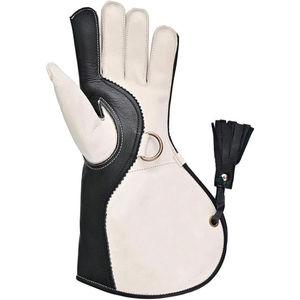 Guantes de Cetrería de Cuero Negro con Diseño de Borlas Blancas, Duraderos, para Todas las Estaciones, Venta al Por Mayor | - Product Image 2
