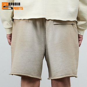 กางเกงขาสั้นผู้ชายสไตล์วินเทจผ้าฝ้ายเฟรนช์เทอร์รี่เนื้อนุ่มซับเหงื่อ ซันเฟด สวีท ชอร์ต รูดเชือกผูกเอว ทรงจ็อกเกอร์ สปอร์ตวอช ผลิตในปากีสถาน - Product Image 4