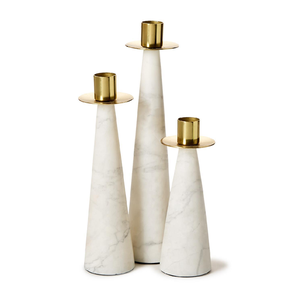 Excellent Design <b>Marble</b> <b>Candle</b> Pillar With Brass Top Home Decoration Cylindrical Shape Christmas Parties Use - Product Image 1