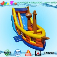 Glissière gonflable géante extérieure du bateau de pirate 3d d'enfants à vendre