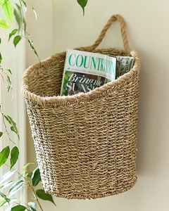 Natural Woven Seagrass Medium Indoor <b>Storage</b> Wall <b>Basket</b> Handmade <b>Storage</b> <b>Basket</b> Wholesale eco-friendly Made in Viet Nam - Product Image 2