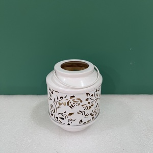 Decorative Metal <b>Lantern</b> <b>Candle</b> Holder White Floral Cutwork Hanging <b>Lantern</b> Home Decor - Product Image 5