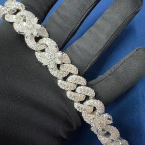 Custom VVS Moissanite Flower Cuban Link Chain 925 Sterling Silver Iced Out Necklace Luxury Hip Hop Jewelry Diamond Tester Pass - Product Image 5