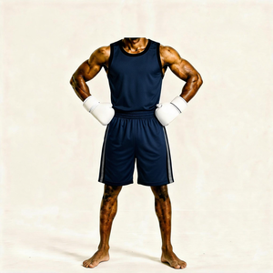 Ensemble de boxe en polyester pour l'entraînement avec gants, short et haut respirants toutes saisons - Product Image 6