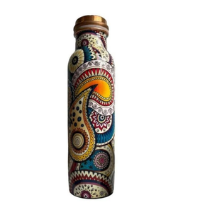 Bouteille d'eau en cuivre attrayante, imprimée à l'émail, très vendue, pour usage personnel, cadeau, bouteille d'eau en cuivre artisanale - Product Image 5