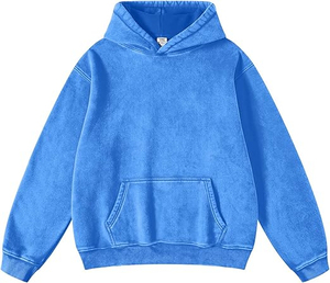 Sweat à capuche pour homme en coton molletonné 100% avec finition délavée distinctive, respirant, écologique, coupe classique, moderne - Product Image 6